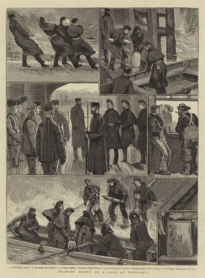 Sacando dinero en un vendaval en Portland de Joseph Nash